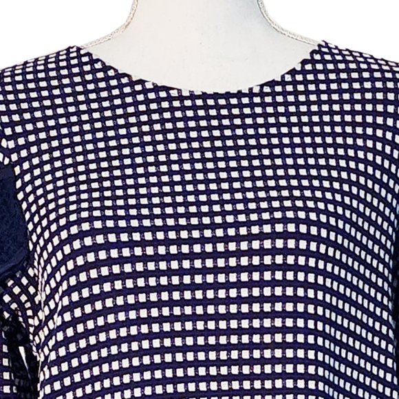 NWT: Tricot Chic Navy & White Checkered Plaid Tunic Dress Made in Italy - Picture 7 of 12